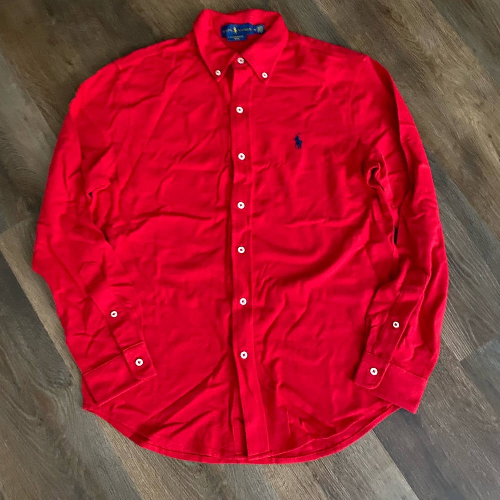 Polo by Ralph Lauren Men's Red Button-Down Shirt - Size M